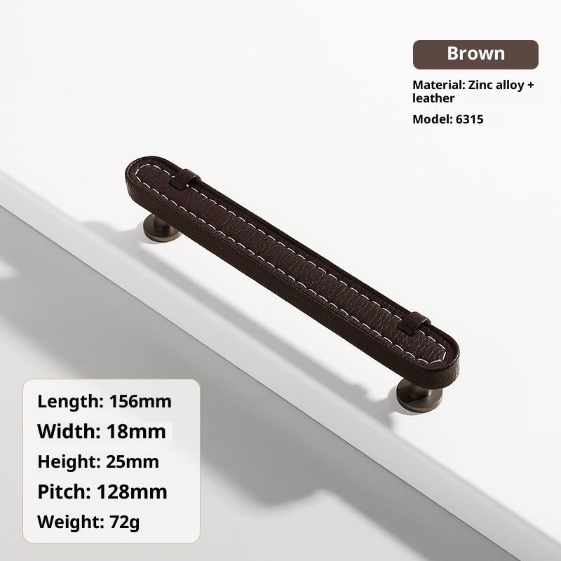 Ручки и ручки для обувного шкафа из цинкового сплава с кожаной ручкой, кухонные ручки для дверей шкафа, ручки для ящиков, мебельная фурнитура