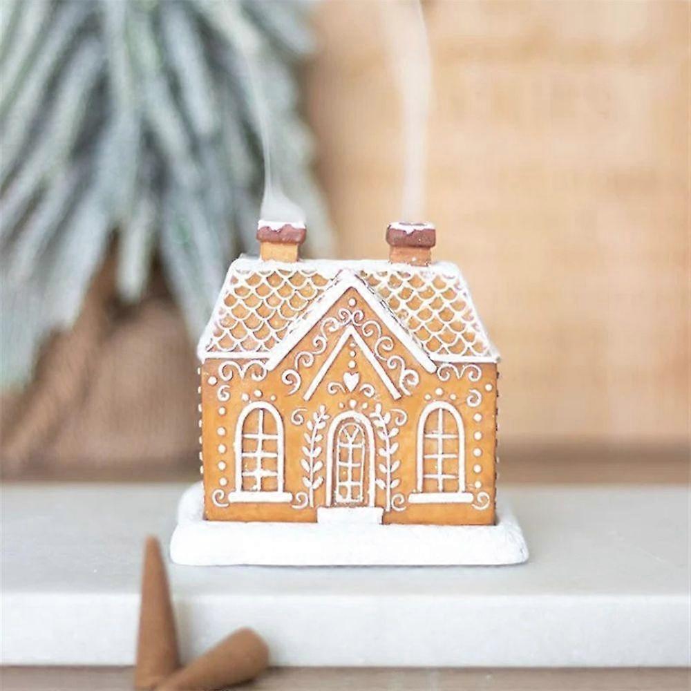 1/2Pcs Gingerbread House Incense Burner Incense Cone Burner Christmas Cabin Burner