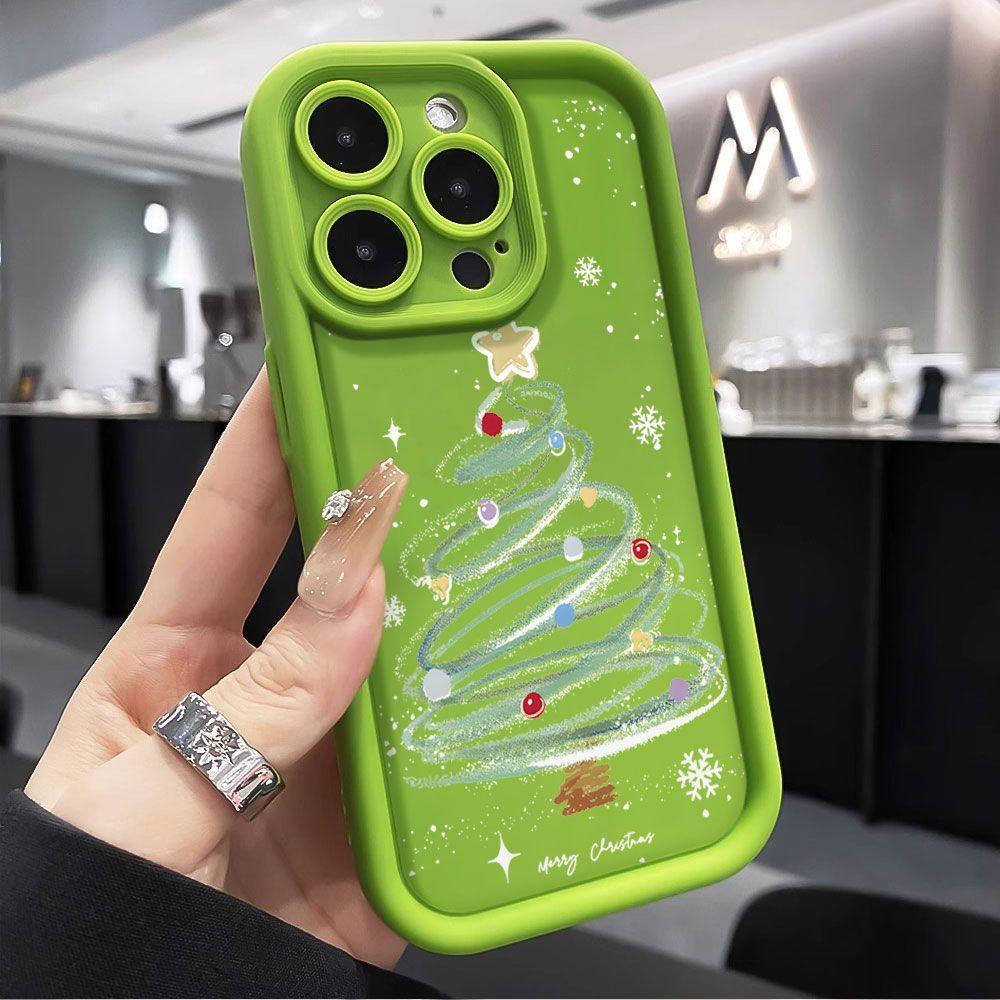 Merry Christmas Tree New Year Gifts Soft Silicone Phone Case For iPhone 15 14 13 12 11 Pro Max XS Max X XR Cover 8 7 Plus Shockproof Bumper Back Cover