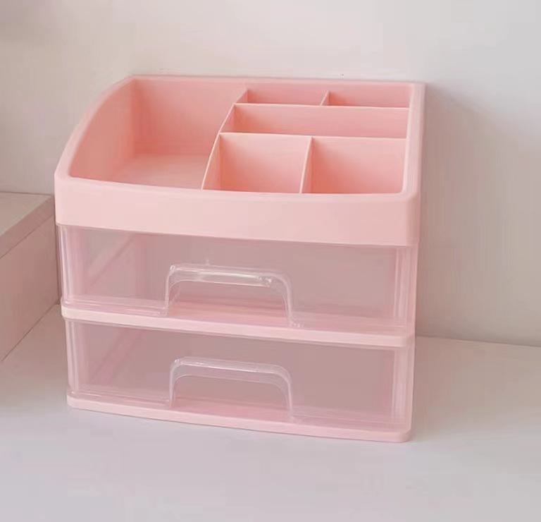 Multi-Layer Drawer-Style Cosmetic Desktop Storage Box: Transparent, Dustproof, Simple Storage Rack