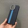 Чехол Carbon Color Сине-белые полосы для iPhone 16 17 Pro Max Магнитная Крышка с магнитами Зарядный корпус Защитная крышка для объектива камеры Coque