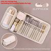 Elegant Leather Makeup Brush Storage Bag With Portable Features For Cosmetics And Accessories