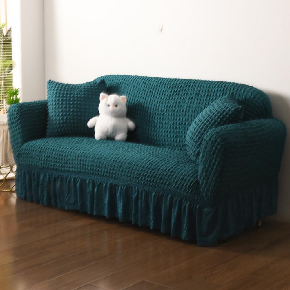 Плотный эластичный кружевной чехол на диван из пузырчатой марли, накидка на диван, нескользящий, с полным покрытием