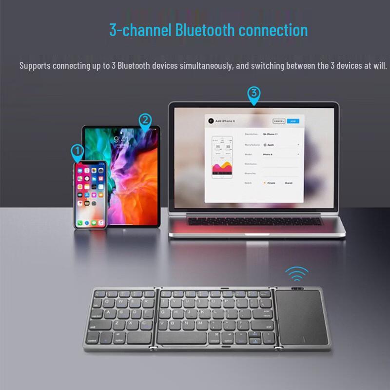 OLOEY Портативная складная Bluetooth-клавиатура с тачпадом