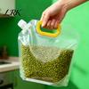 Вертикальный стоячий пакет для еды 5 шт. Мешок для хранения круп с ручкой, Контейнер для злаков большой вместимости, Многоразовый герметичный диспенсер-органайзер для риса,
