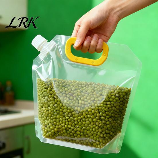 Вертикальный стоячий пакет для еды 5 шт. Мешок для хранения круп с ручкой, Контейнер для злаков большой вместимости, Многоразовый герметичный диспенсер-органайзер для риса,