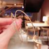 Circle Gorgeous Wedding Engagement Zircon Crystal Drop Dangle Stud Round Hoop Earrings Round Shape