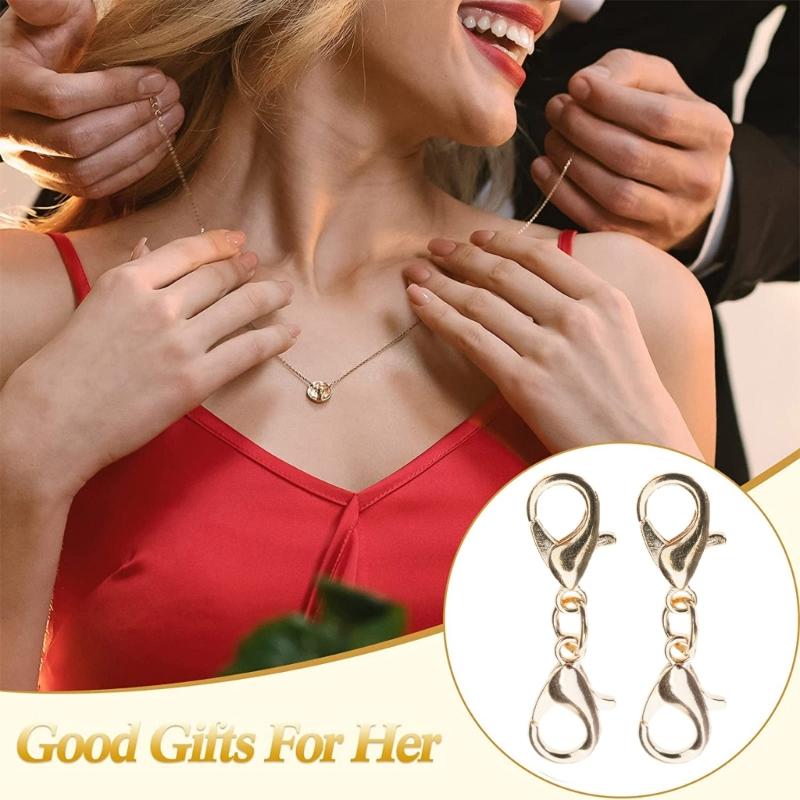 10 шт., маленький удлинитель браслета, ожерелье, укорачивающая застежка, удлинитель браслета, двойная застежка-лобстер, удлинитель