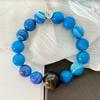 12Mm Natural Agate Obsidian Bracelet Bracelet.