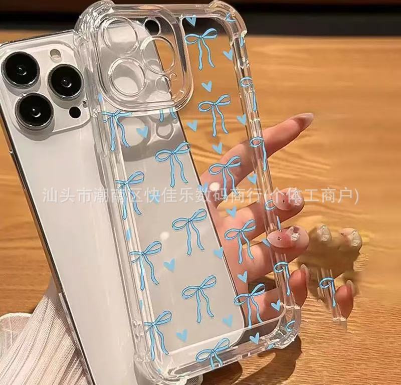 Милый чехол для мобильного телефона с бантом для Apple iPhone11/12/13/14 promax четыре угла защита от падения 15/16