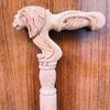 Handmade Wooden Lion Walking Stick Style Cane