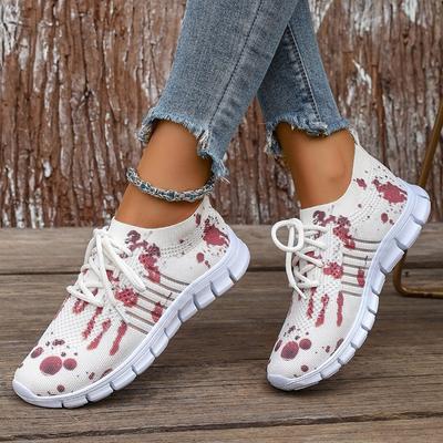 Женская обувь осень новая дышащая одинарная обувь вязаная спортивная обувь повседневная обувь для бега