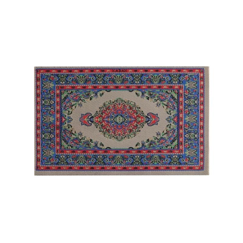 Miniature Dollhouses Rug With Traditional Turkish Pattern Furnishing Carpet Decorative Accessory for Craft Model Project
