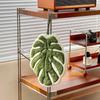 Monstera Leaf Shaped Hand Towel Coral Fleece Absorbent Hanging Towel for Kitchen Bathroom