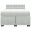 Box Spring Bed with Mattress Light Grey 140x190 cm Velvet