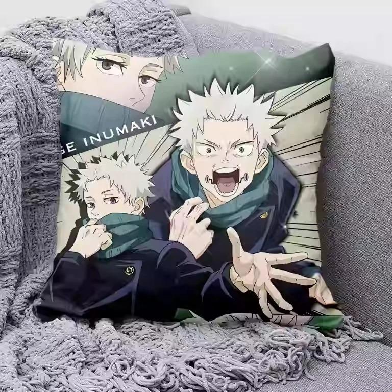 1 шт. Аниме Чехол на подушку Jujutsu Kaisen, Полиэстер, 2D Двусторонний печатный чехол для подушки, Декоративная подушка с персонажем манги, Домашний декор,