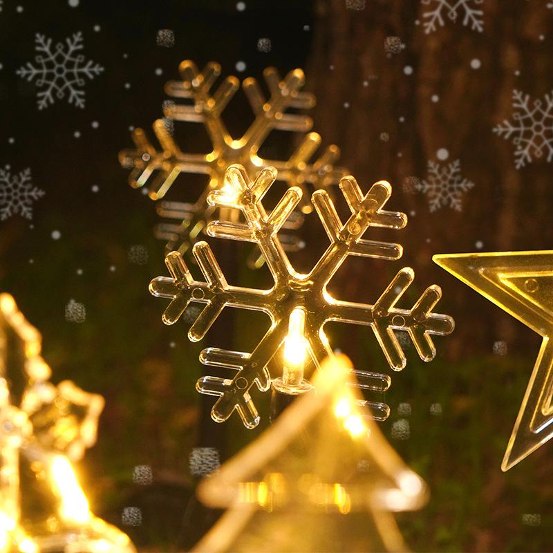 Светодиодные садовые светильники в виде рождественской звезды и снежинки на солнечной батарее