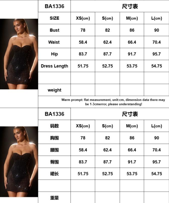 European and American hot diamond tube top, sexy perspective backless waist, femininity elegant hip dress, short low-cut evening dress