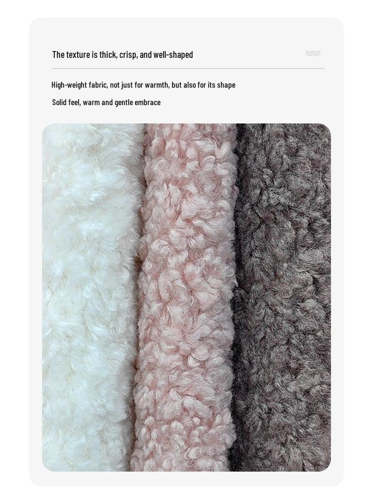 Thickened Flannel Fabric for Clothing, Toys, Home Textiles, Sofas, Shoes, and Hats - Karakul Polyester.