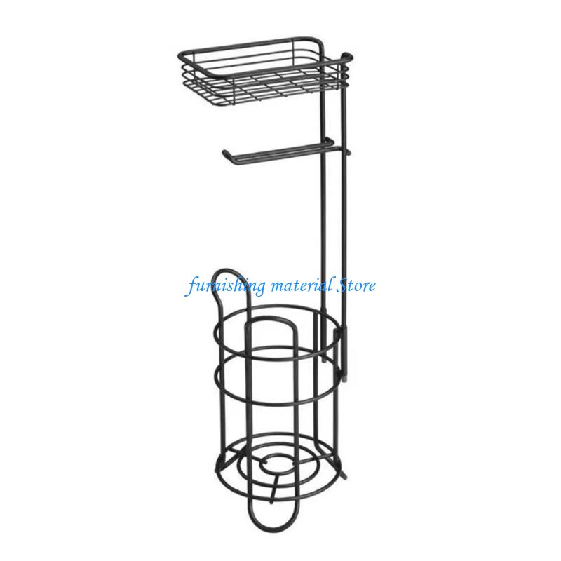 Y5GD Upgrades Iron Toilet Paper Rack Freestanding Toilet Paper Stand Simple Design Tissue Stand Perfect for Small Bathrooms