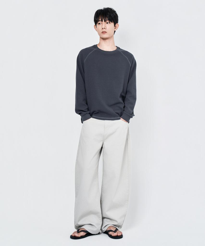 WAAR M293 Chino Wide Cotton Pants_Light Gray