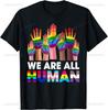 HUMAN LGBT Flag Gay Pride Month Transgender Rainbow Lesbian T-Shirt LGBT Camisetas  Graphic T Shirts  Women Clothes