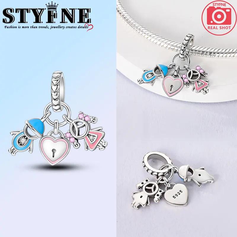 Изысканные модные медного цвета шармы-подвески в виде Санта-Клауса, рождественской елки, лося, оленя, бусины, подходят для оригинальных браслетов, рождественские украшения своими руками