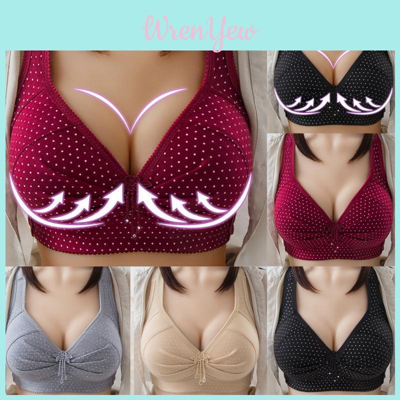 Women Push Up Full Coverage Bra Deep-v Wireless Lace Bra For Comfortable All-day Wear