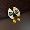 Devil's Eye Bohemian Punk Ear Stud Zircon Vintage Long Drop Earrings  Valentine's Day Gift