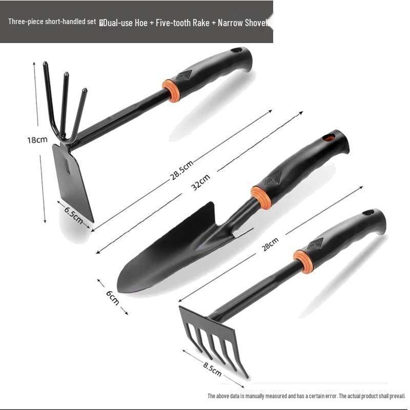 Garden Shovel & Tool Set with Black Rubber Handles - 4-Piece Set for Home & Beachcombing
