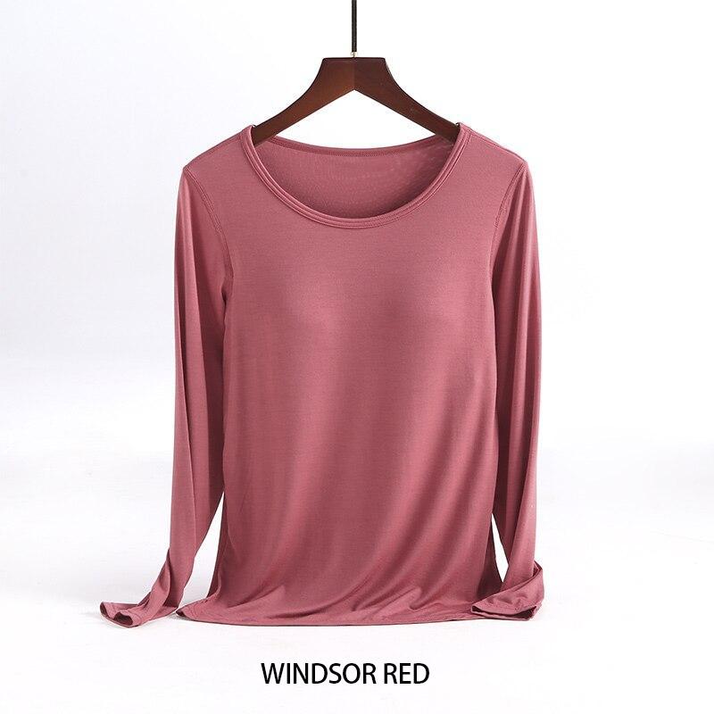 Весенне-осенние пижамы с длинными рукавами и накладкой на груди. Бюстгальтер для домашнего обслуживания. Встроенная осенняя домашняя базовая внутренняя одежда для женщин.