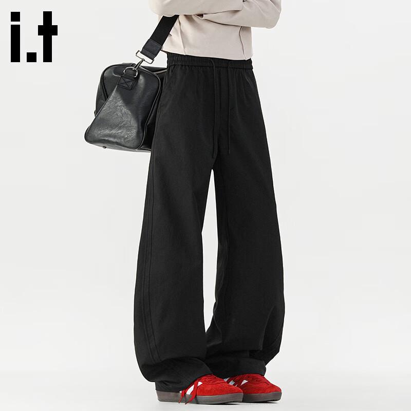 fingercroxxit Men's American Style Loose Fit Straight Leg Casual Pants