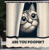 Винтажный эффект забавный причудливый юмор кошка шторка для душа ткань украшение для ванной шторка для душа с крючком, 180x180см