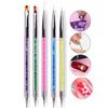 Nail Art Brush & Dotting Pen Set - 5 Dual-Ended Tools for Painting, Lining, & Gel Application