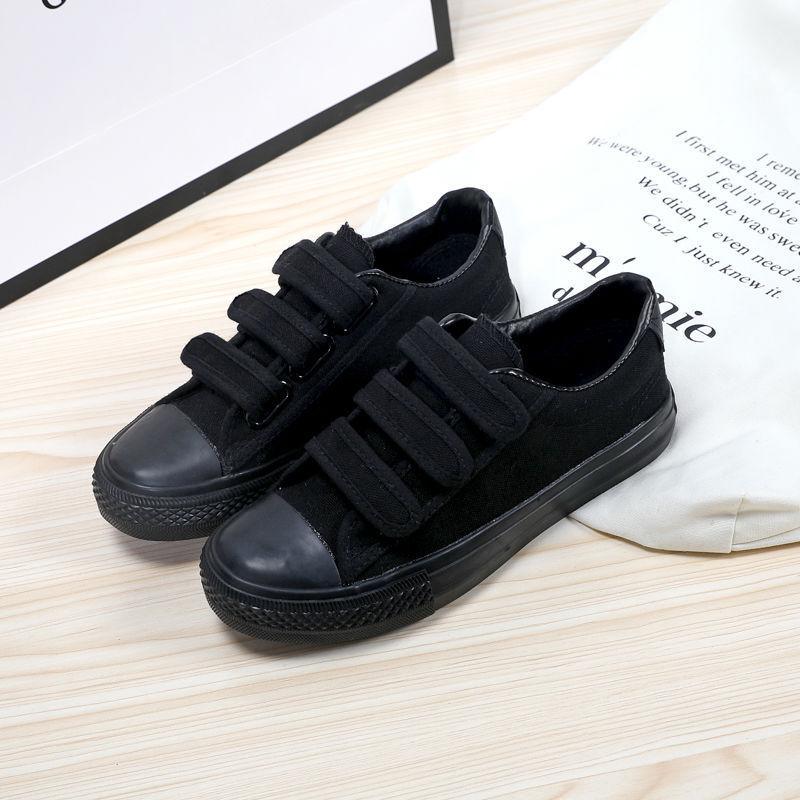 Summer Velcro Canvas Shoes Men'S Shoes Low-Top Men'S And Women'S Breathable Board Shoes Casual Shoes Hook And Loop Slip-On Shoes Student Cloth Shoes