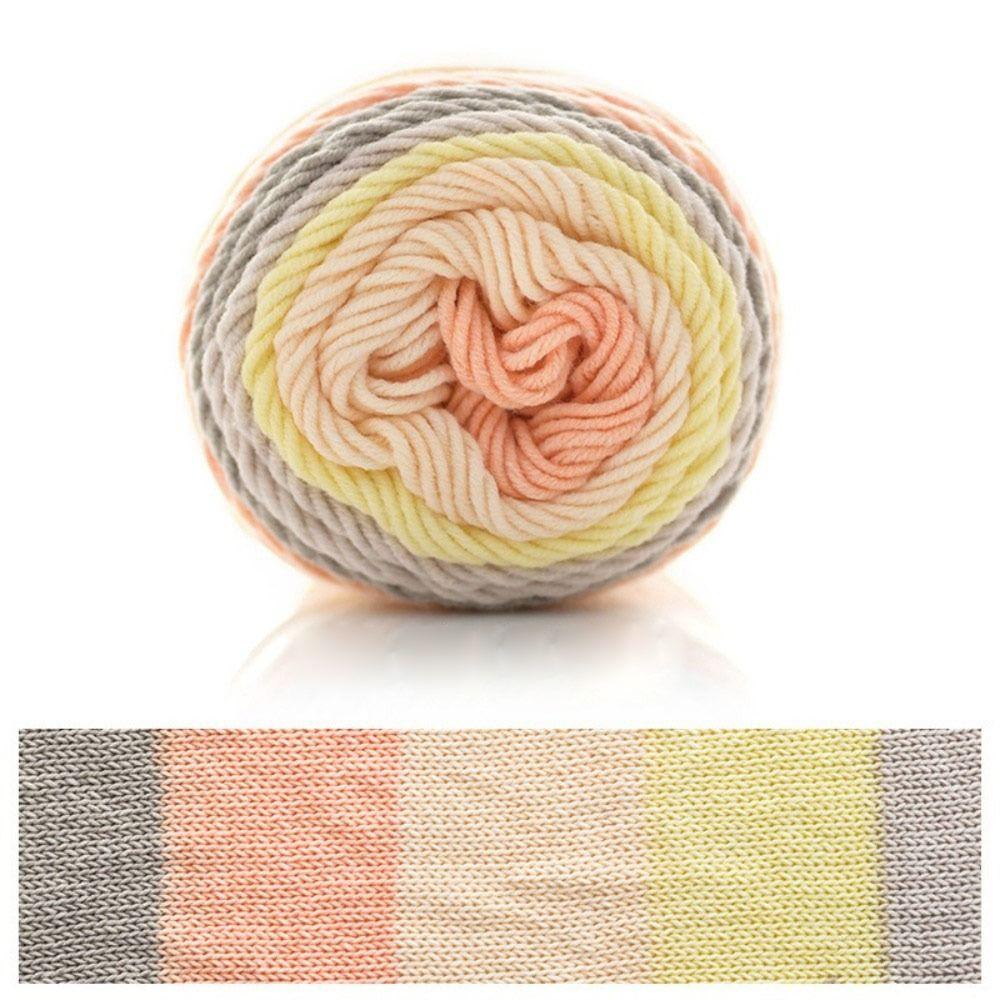 Rainbow Color Crochet Knitting Cotton Rainbow Cotton Yarn Warm Milk Cotton  Scarf