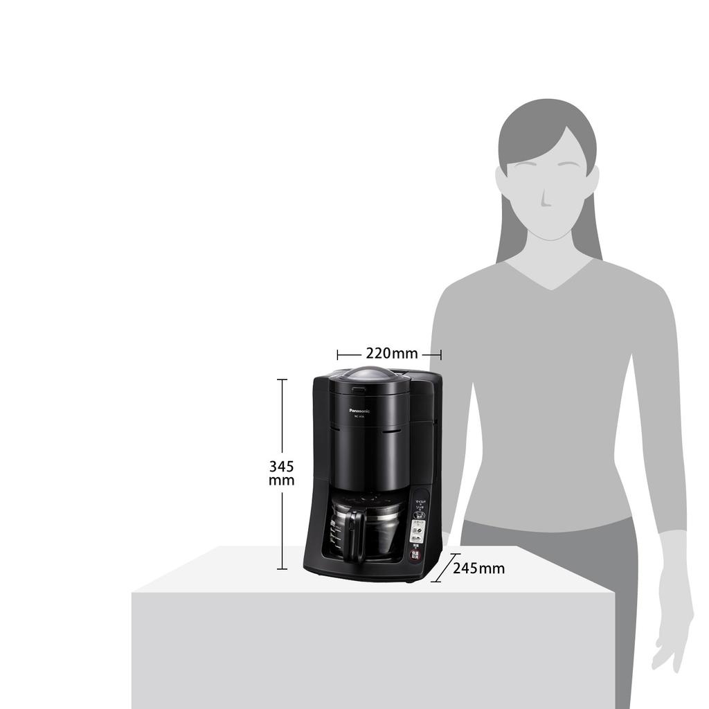 Panasonic Кофеварка с кипящей водой полностью автоматическая, тип 670 мл, черная NC-A56-K