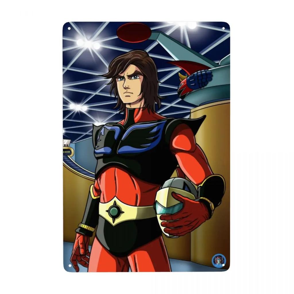 Винтажная металлическая табличка с изображением безумного робота Мазингера Z, персонализированная табличка с изображением Грендайзера из аниме и манги, декор для кафе, настенное украшение, декоративное искусство.