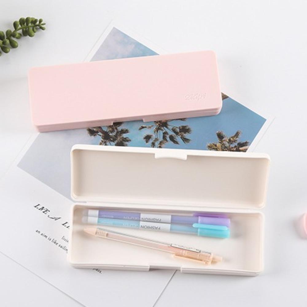 Frosted Pencil Box Plastic Stationery Storage Box School Office Supplies Pencil Case Students