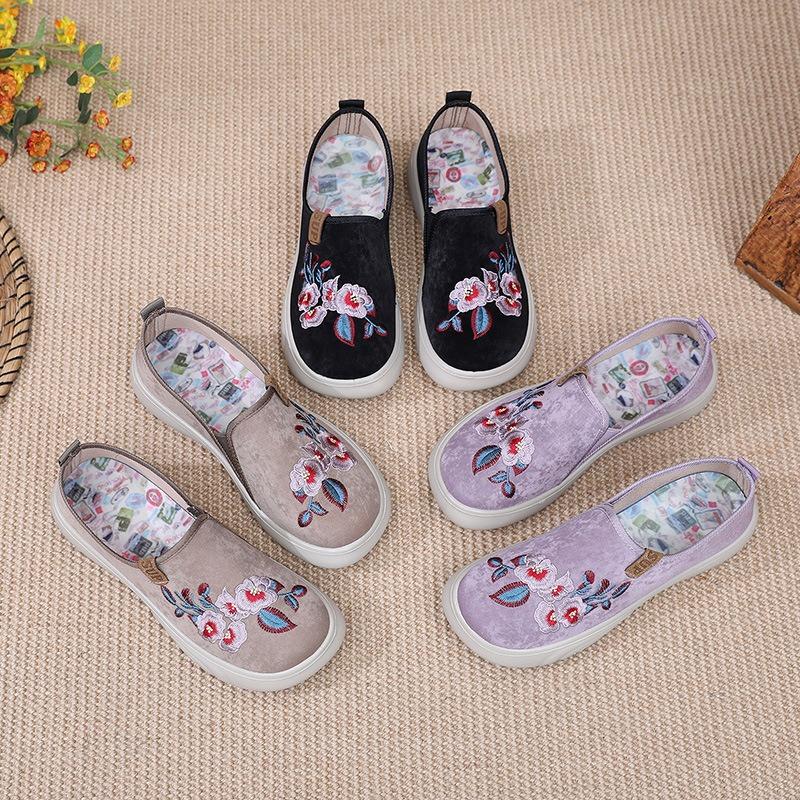 ****** and Autumn New Old ******* Cloth Shoes Women's Comfortable Middle and Old Shoes Casual S**t Sole One Pedal Mother Single Shoes