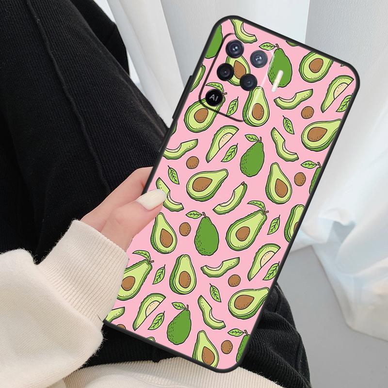 Avocado Pattern Case For Oppo A96 A76 A16 A60 A98 A58 A78 A18 A38 A80 A40 A77 A57 A17 A74 A54 A94 A15 A5 Pro