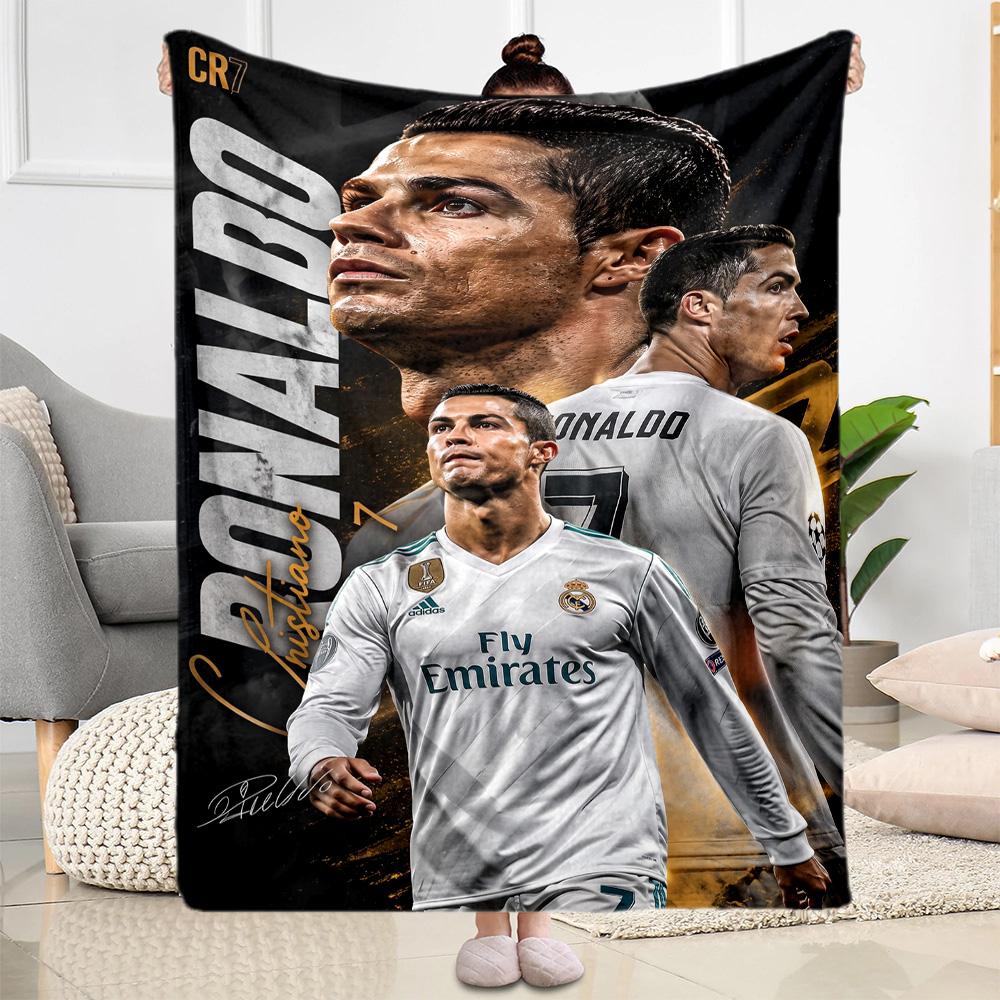 Ronaldo's Legacy Soccer Blanket Ultra-Soft Perfect for Picnics Sofa Livingroom Four Seasons Universal Stylish Decor