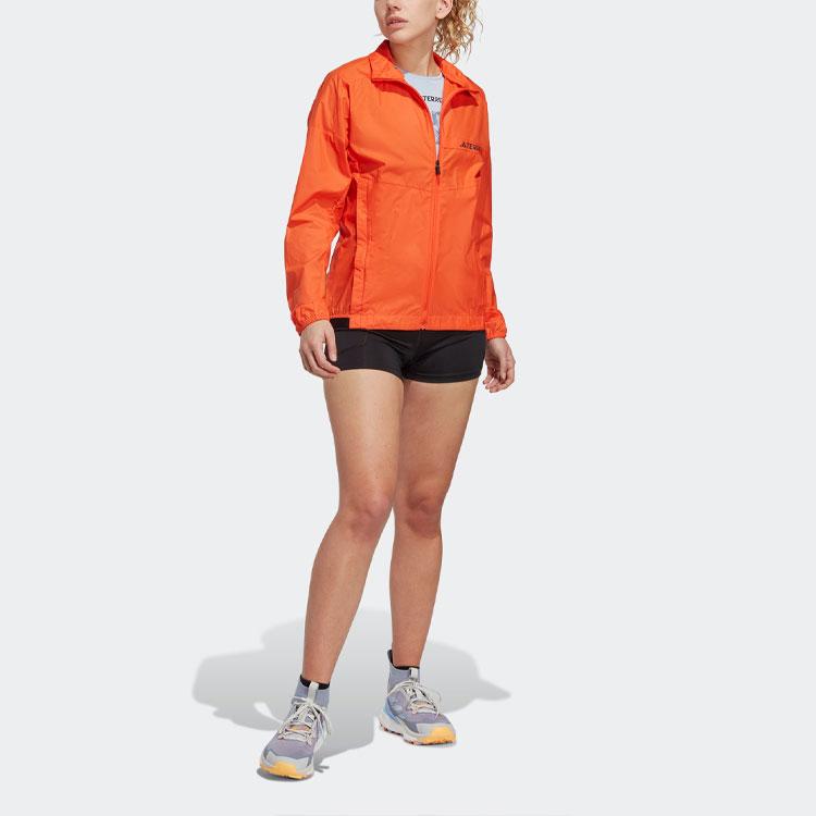 adidas Многофункциональная ветровка с логотипом, однотонная спортивная куртка для женщин, куртка Half-Impact, оранжевая HZ4237