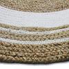 Funny Jute - Tapis Salon ou Chambre en Jute naturel rond diamètre 90 cm Ø - Blanc