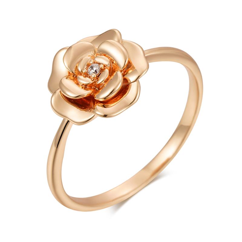 Креативные глянцевые металлические кольца с цветами для женщин, модные, цвета розового золота, с натуральным цирконом, на каждый день, изящные украшения для девушек