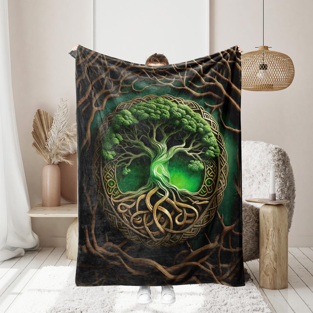 Tree of Life Series Printed Blanket for Sofa Bed Travel Camping Living Room Office Conditioning Blanket for All Seasons Gifts