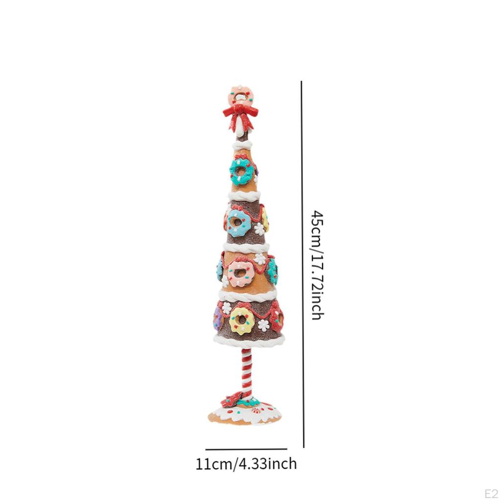 Small Tabletop Artificial Christmas Tree,Donut Ornament Mini Desk Tree for Fireplace