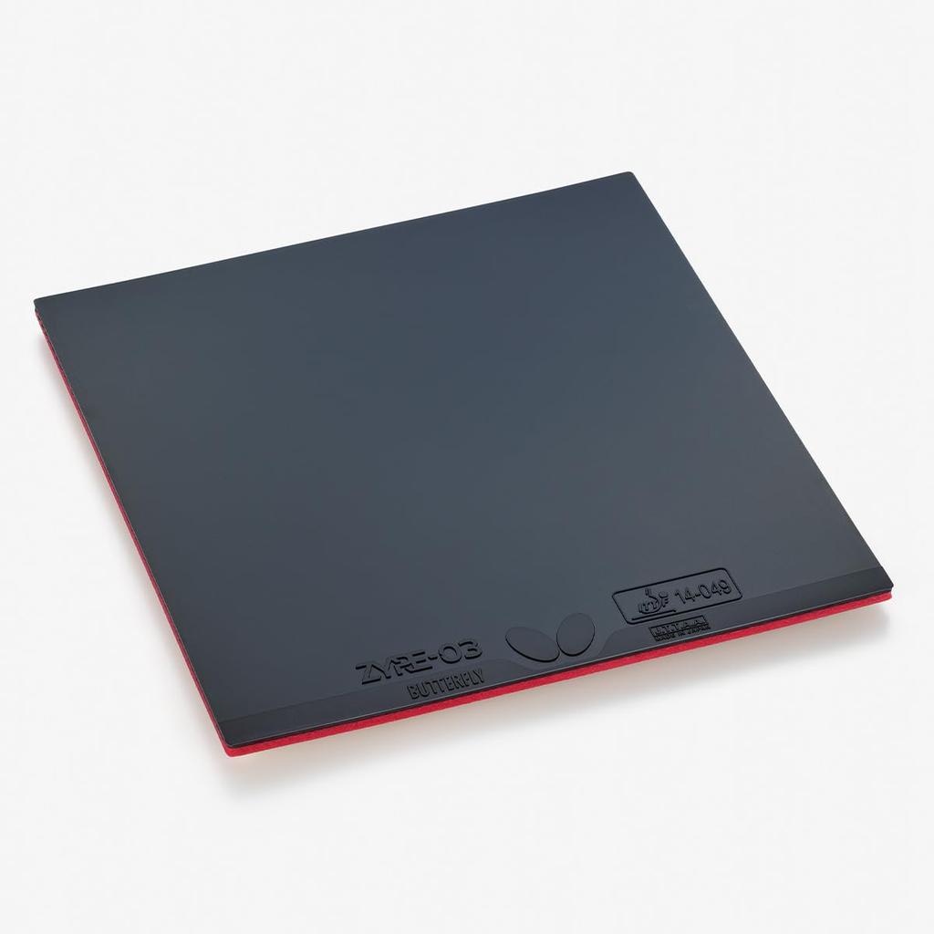 Butterfly Table Tennis Zaia Inverted Ball 06140 Rubber, 03, High-Tension Rubber, Spin, Control, Black, 2.7mm,