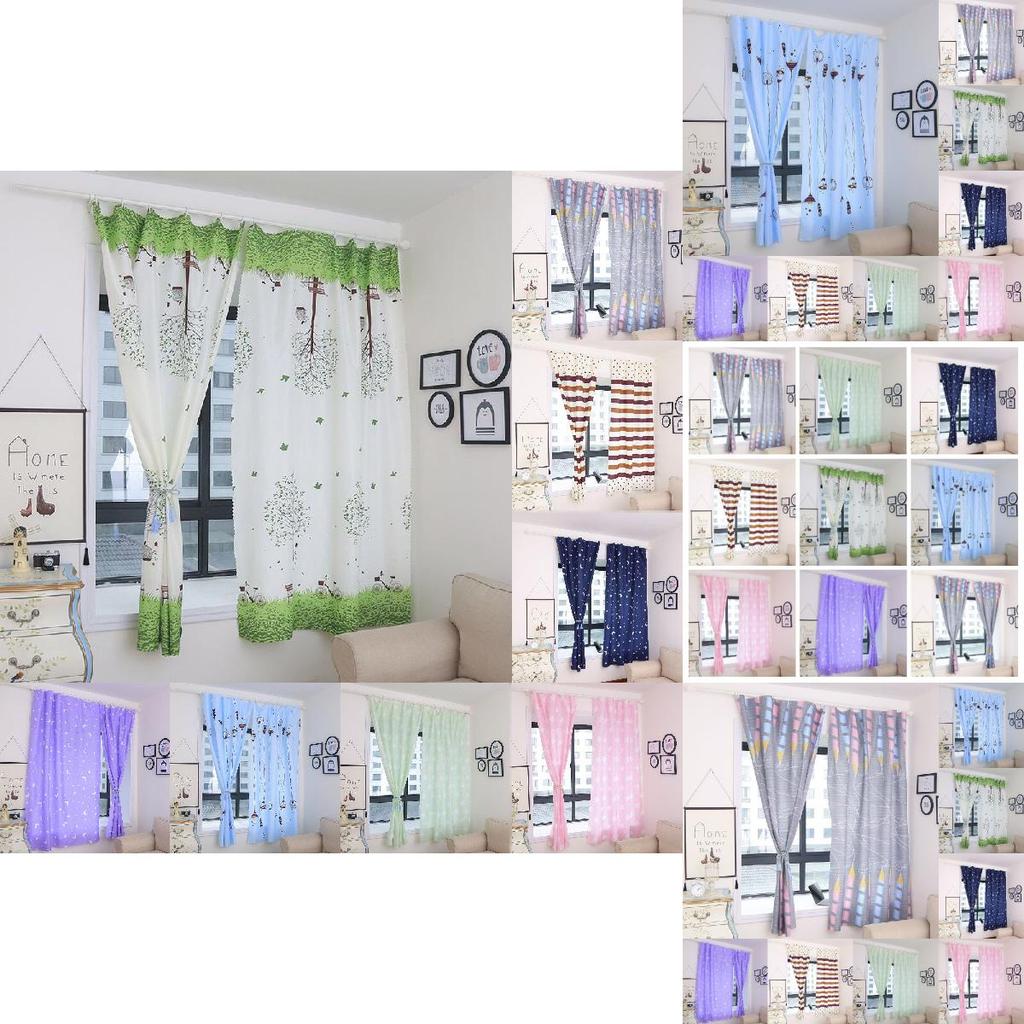 Современная затемняющая штора с мультяшным растительным дизайном для спальни и украшения окна