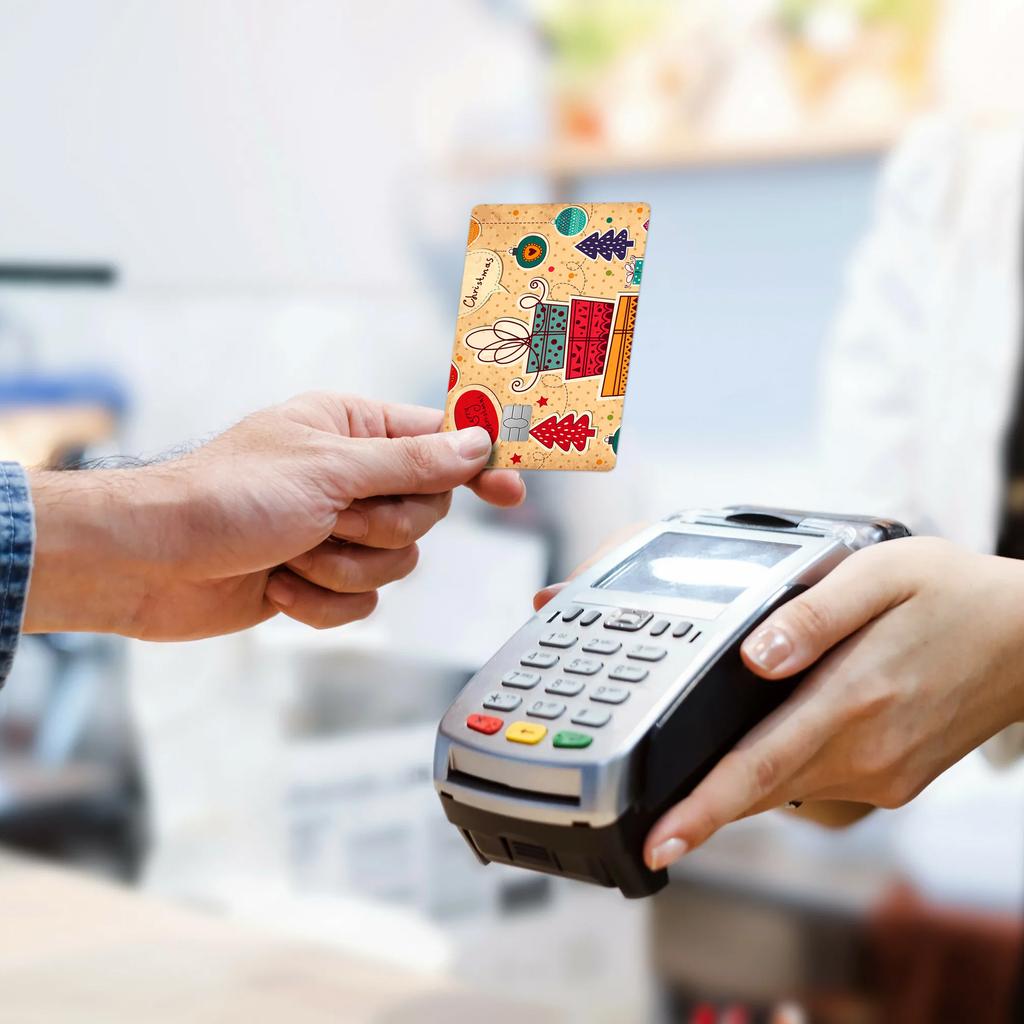 4 шт. Тонкие водонепроницаемые наклейки для кредитных/дебетовых карт - забавные купоны на еду, персонализированный декор